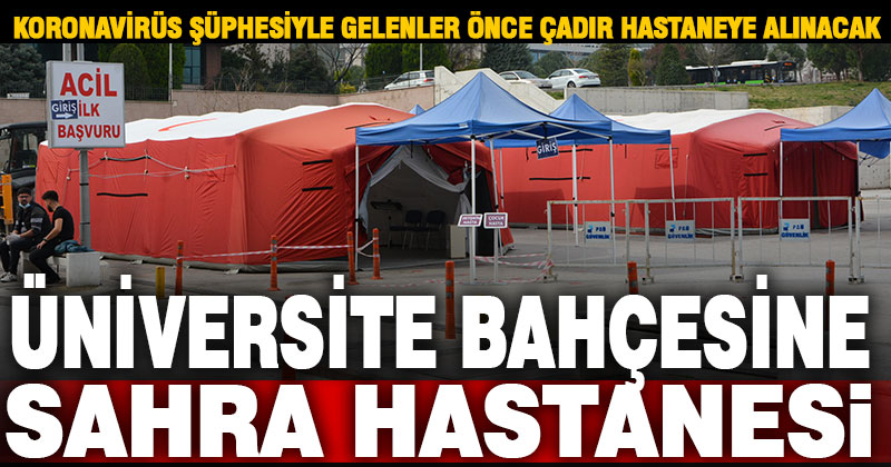 PAÜ Hastanesi bahçesinde Koronavirüs hazırlığı