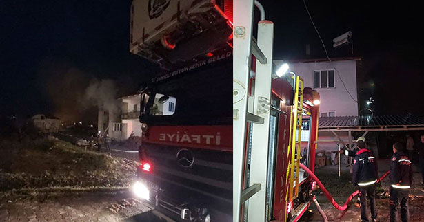 Evde çıkan yangın büyümeden söndürüldü