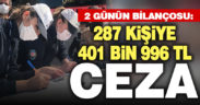48 saatlik sokağa çıkma yasağında 287 kişiye 401 bin 996 TL ceza