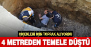 İnşaat temeline düştü, yaralandı