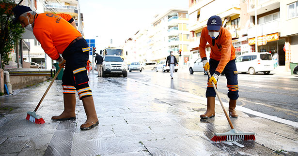 Emek ve İnönü Caddesi dezenfekte edildi