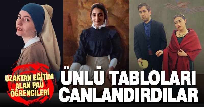 PAÜ öğrencileri, ders için ünlü tabloları canlandırdı