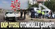 Otomobille polis aracının çarpışması sonucu 2’si polis 3 kişi yaralandı