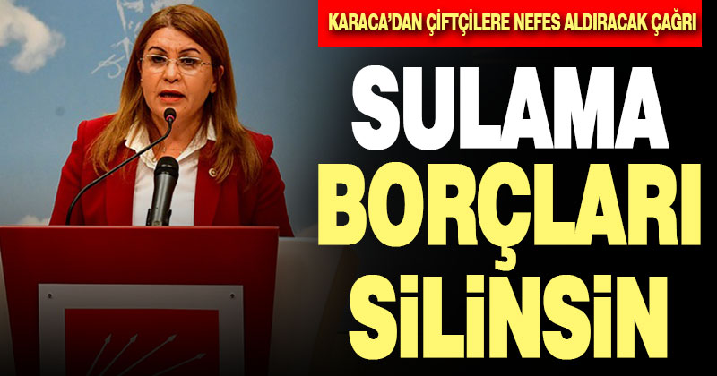 Karaca, “Çiftçilerin sulama birliklerine olan borçları silinsin”