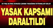 20 yaş altına sokağa çıkma yasağına istisnalar getirildi