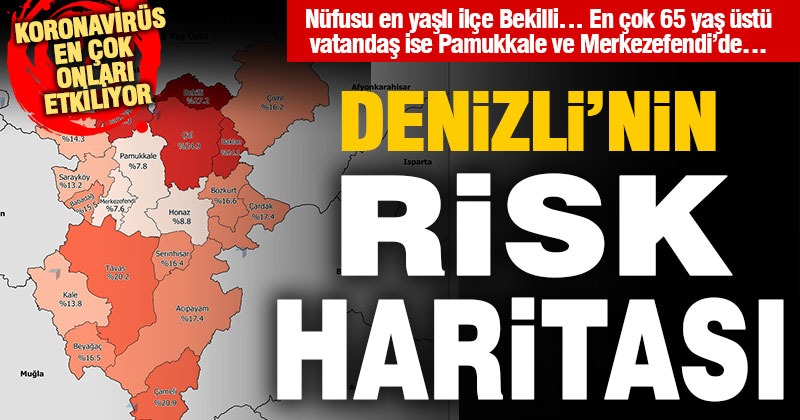 Denizli’nin 65 yaş üstü haritası