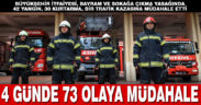 Büyükşehir İtfaiyesi 4 günde 73 olaya müdahale etti