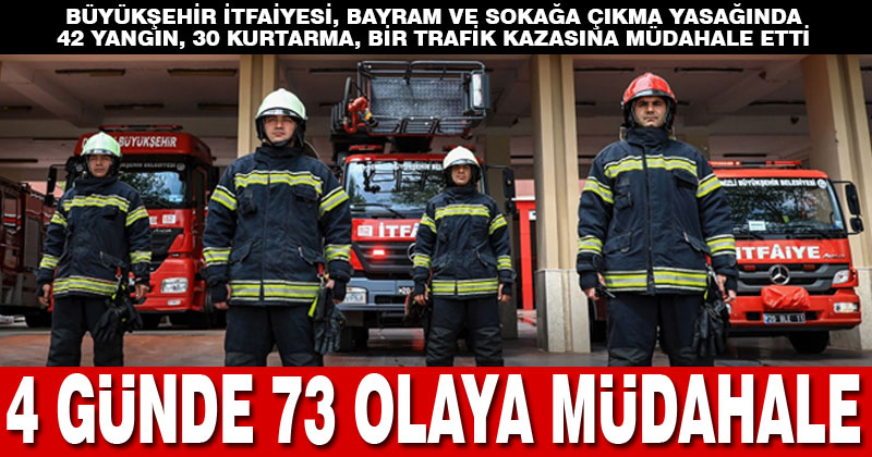 Büyükşehir İtfaiyesi 4 günde 73 olaya müdahale etti