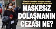 Maskesiz dolaşmaya para ve hapis cezası var
