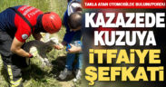 Kazazede kuzuya itfaiyeci şefkati