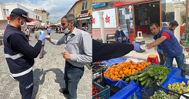 Buldan Belediyesi’nden esnafa maske