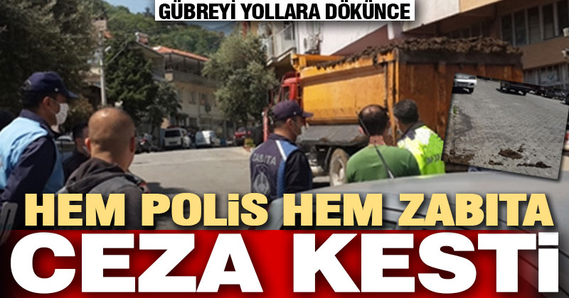 Buldan’da yola gübre döken sürücüye ceza