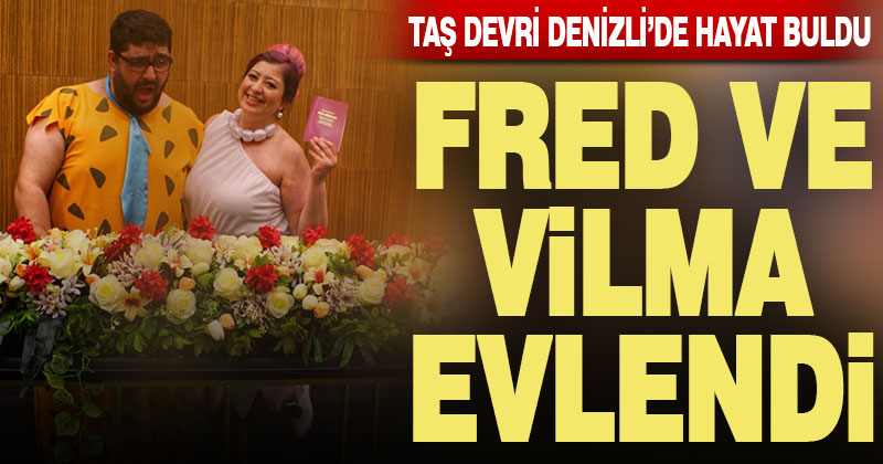 “Fred ve Vilma” kostümleri giyip nikah kıydılar