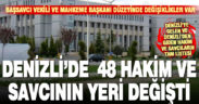 Denizli’deki 48 hakim ve savcının yeri değişti