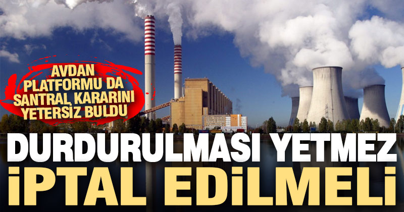 Avdan Platformu: Santralin durdurulması yetmez, iptal edilmeli