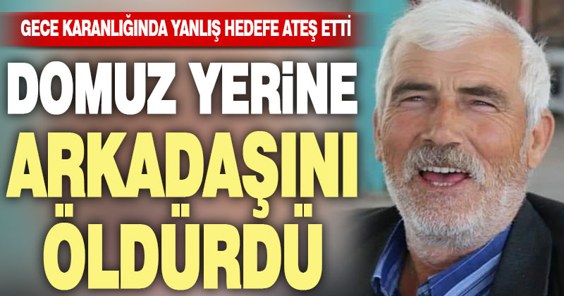 Gece karanlığında domuz yerine arkadaşını vurdu