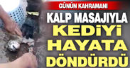 İtfaiye eri, kediyi kalp masajıyla hayata döndürdü