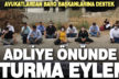 Avukatlardan baro başkanlarına oturma eylemli destek