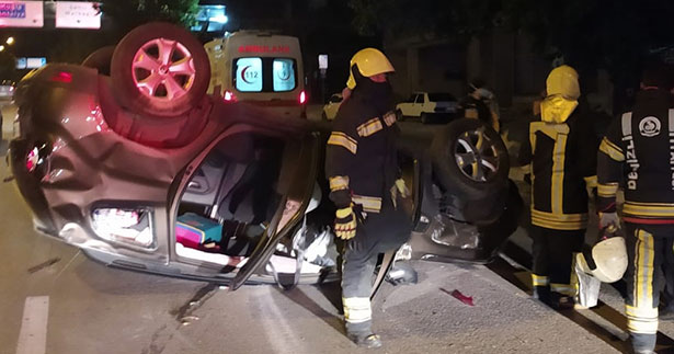Otomobil beton bariyerlere çarptı: 2 yaralı