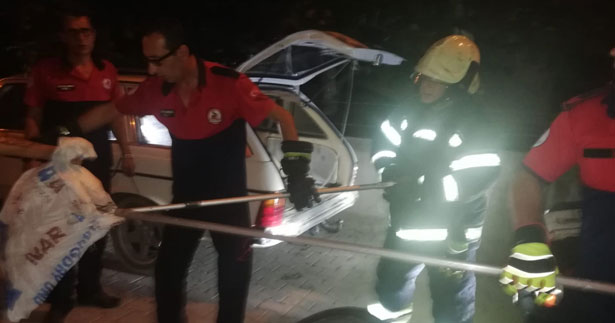 Asmalıevler’de otomobilde yılan paniği