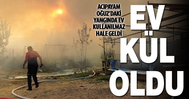 Acıpayam’daki yangında ev kullanılmaz hale geldi