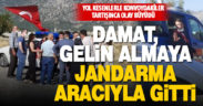 Yol kesme geleneğinde sinirler gerildi, damat gelini jandarma aracıyla aldı