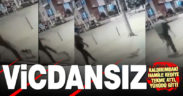 Yoldaki kediye tekme atan vicdansız kameraya yakalandı