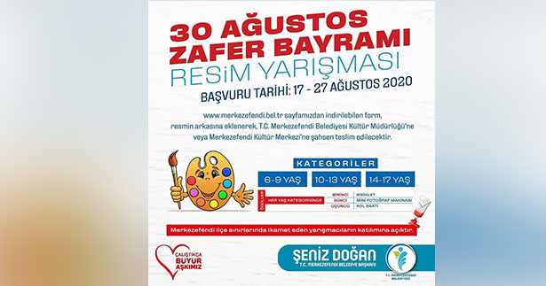 Merkezefendi’den 30 Ağustos resim yarışması