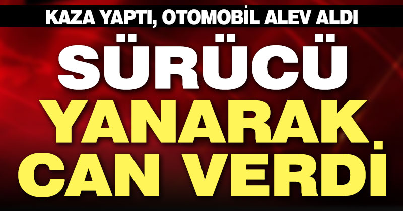Araç yangınında sürücü feci şekilde can verdi