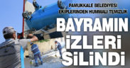 Pamukkale’de bayram sonrası temizliği