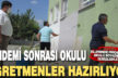 Kale’de öğretmenler daha temiz bir eğitim için okullarını boyadı