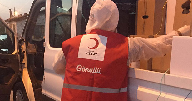 Kızılay’dan karantinaya alınanlara yardım
