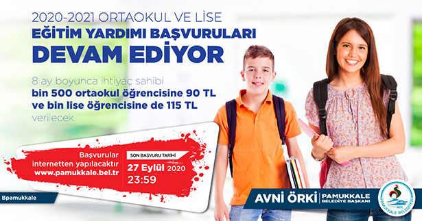 Pamukkale’de eğitim yardımı başvuruları sürüyor