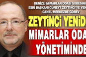 Denizli Mimarlar Odası eski şube Başkanı Cüneyt Zeytinci genel merkez yönetimine yeniden girdi