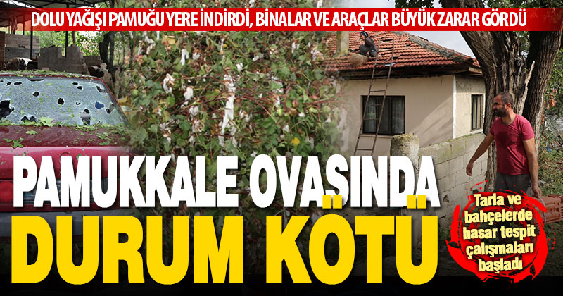 Merkez ilçeler Pamukkale ve Merkezefendi’de dolu zararı çok büyük