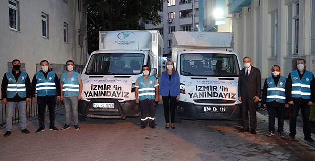 Merkezefendi Belediyesi’nden İzmir’e 2 yardım aracı
