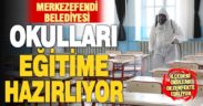 Merkezefendi’deki okullar, açılış öncesi dezenfekte ediliyor