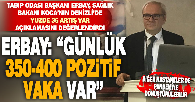 Denizli Tabip Odası Başkanı Erbay: “Denizli’de günlük 350-400 pozitif vaka var”