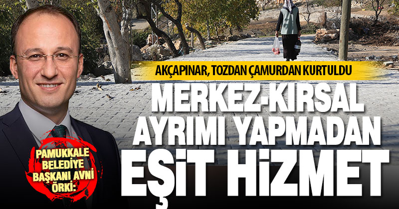 Pamukkale Belediyesi’nin 23 mahalleye kilitli parke taşı çalışması sürüyor