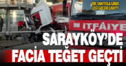 Sarayköy’de tır yan yola girdi, üst geçide çarptı