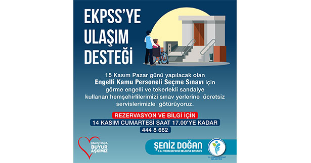 Merkezefendi’den EKPSS’ye ulaşım desteği