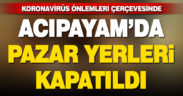 Acıpayam’da pazar yerleri Kovid-19 önlemleri kapsamında geçici süreyle kapatıldı