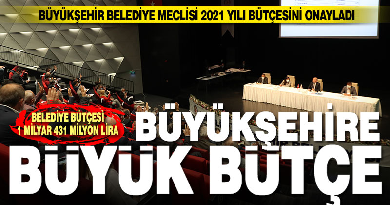 Büyükşehir Belediye Meclisi 2021 yılı bütçesini onayladı