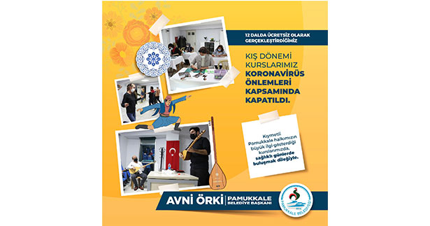 Pamukkale’de korona nedeniyle kurslara ara verildi