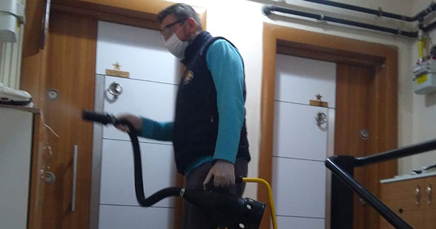 Karantina evleri dezenfekte ediliyor