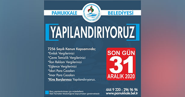 Pamukkale Belediyesi’nden yapılandırma imkânı