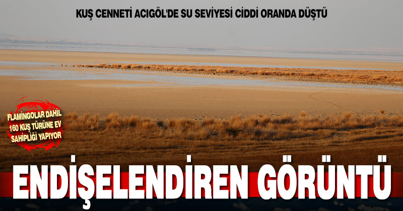 Kuş cenneti Acıgöl’de su seviyesi ciddi oranda düştü