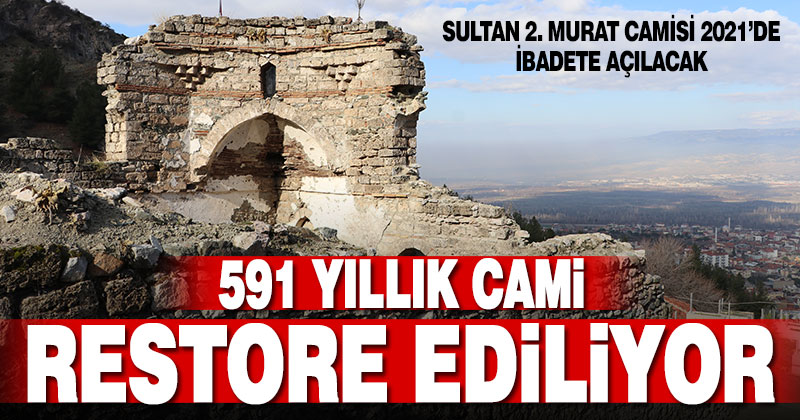 Denizli’deki 591 yıllık Sultan 2. Murat Camisi’nin restorasyonu devam ediyor