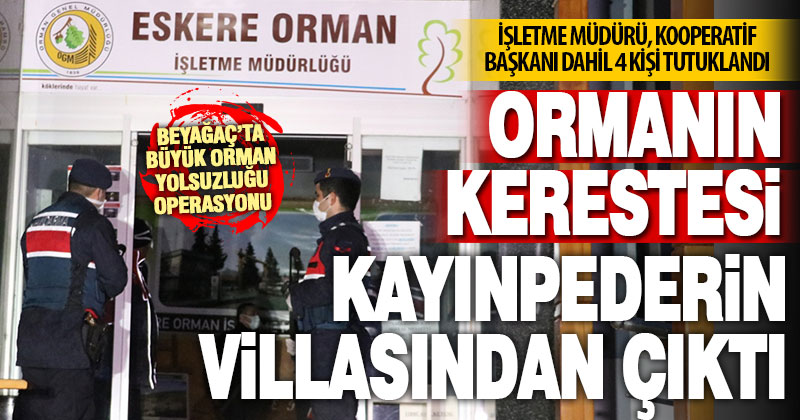Orman kesiminde yolsuzluk: Müdür, kaçak keresteyle kayınpederine villa yaptırıyormuş
