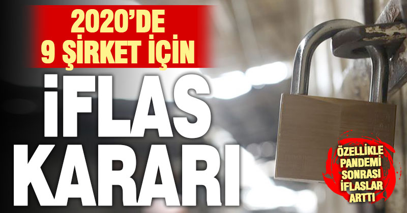 2020’de 9 firma için iflas kararı verildi